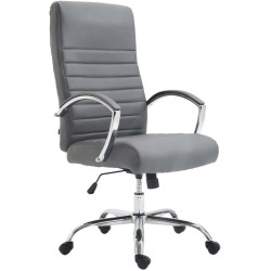 Fauteuil de bureau Valais, simili cuir gris