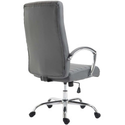 Fauteuil de bureau Valais, simili cuir gris