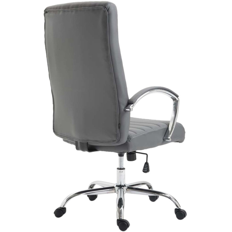 Fauteuil de bureau Valais, simili cuir gris