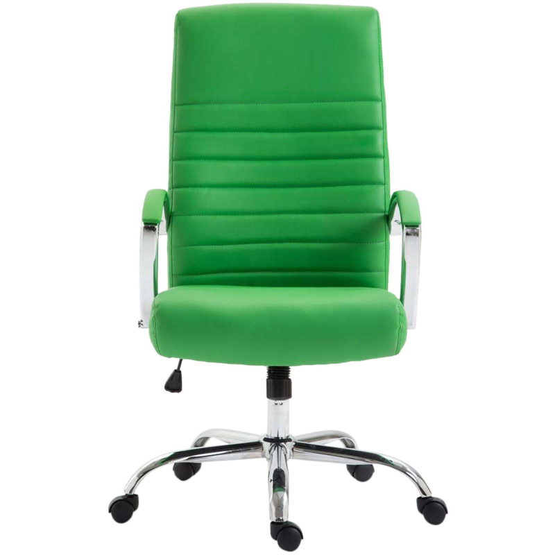 Fauteuil de bureau Valais, simili cuir vert