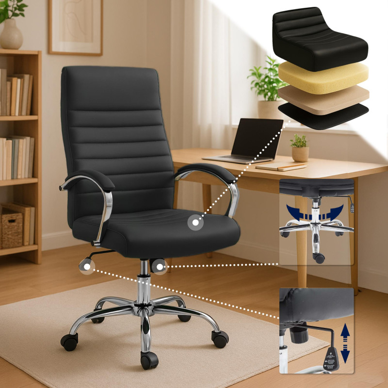 Silla de Oficina XL Valais Negro