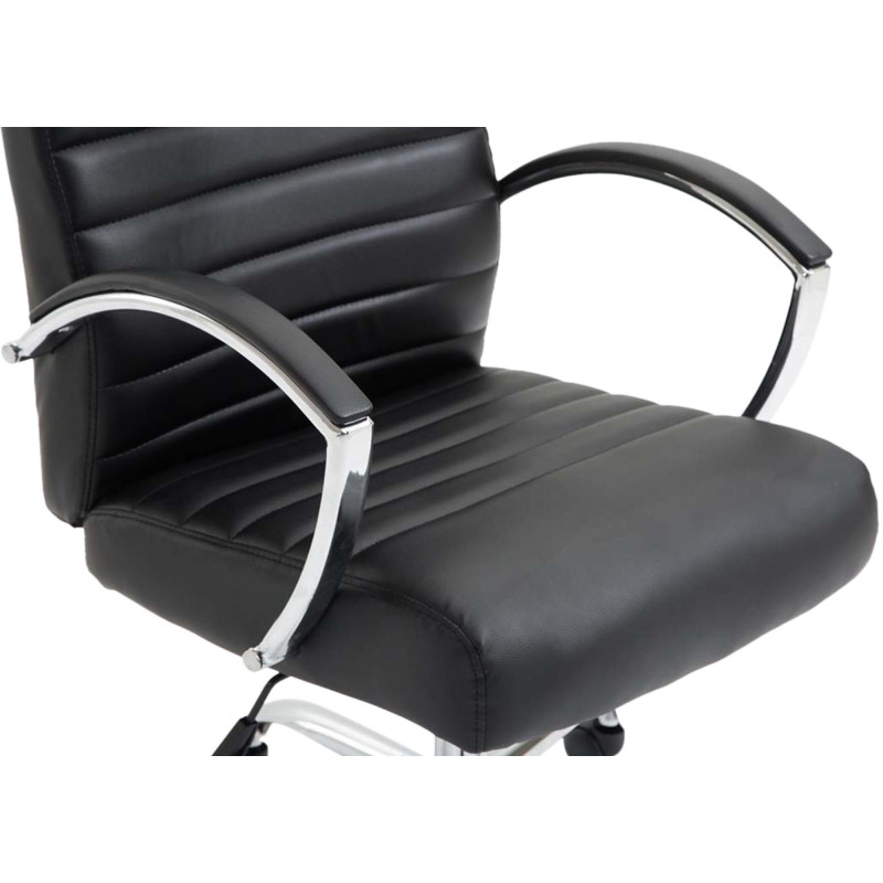 Fauteuil de bureau Valais, simili cuir noir