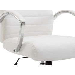 Fauteuil de bureau Valais, simili cuir blanc