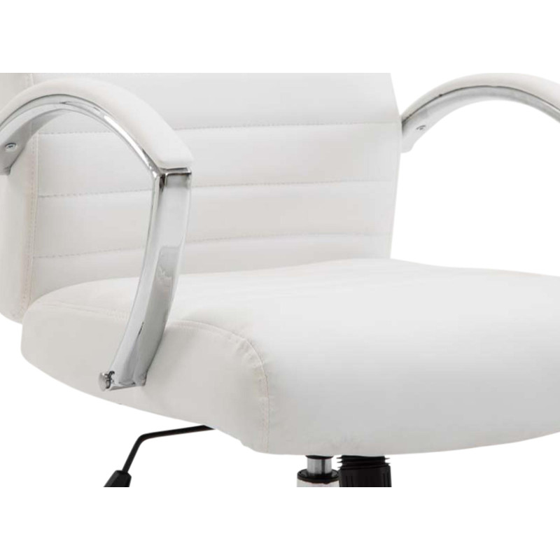 Fauteuil de bureau Valais, simili cuir blanc