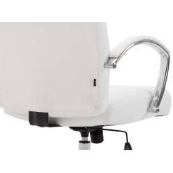 Fauteuil de bureau Valais, simili cuir blanc