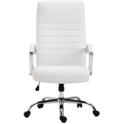 Fauteuil de bureau Valais, simili cuir blanc