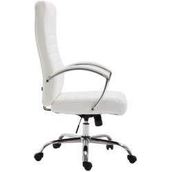Fauteuil de bureau Valais, simili cuir blanc