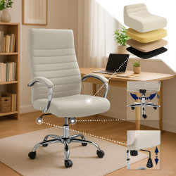 Fauteuil de bureau Valais tissu crème