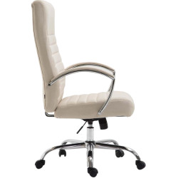 Silla de oficina Valais XL de tela Crema