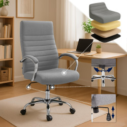 Fauteuil de bureau Valais en tissu gris