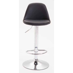 Lot de 2 tabourets de bar Kiel entièrement rembourrés en similicuir chromé noir