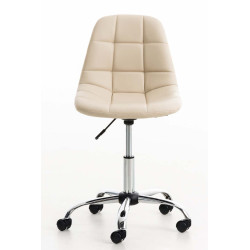 Fauteuil de bureau Emil en cuir artificiel crème