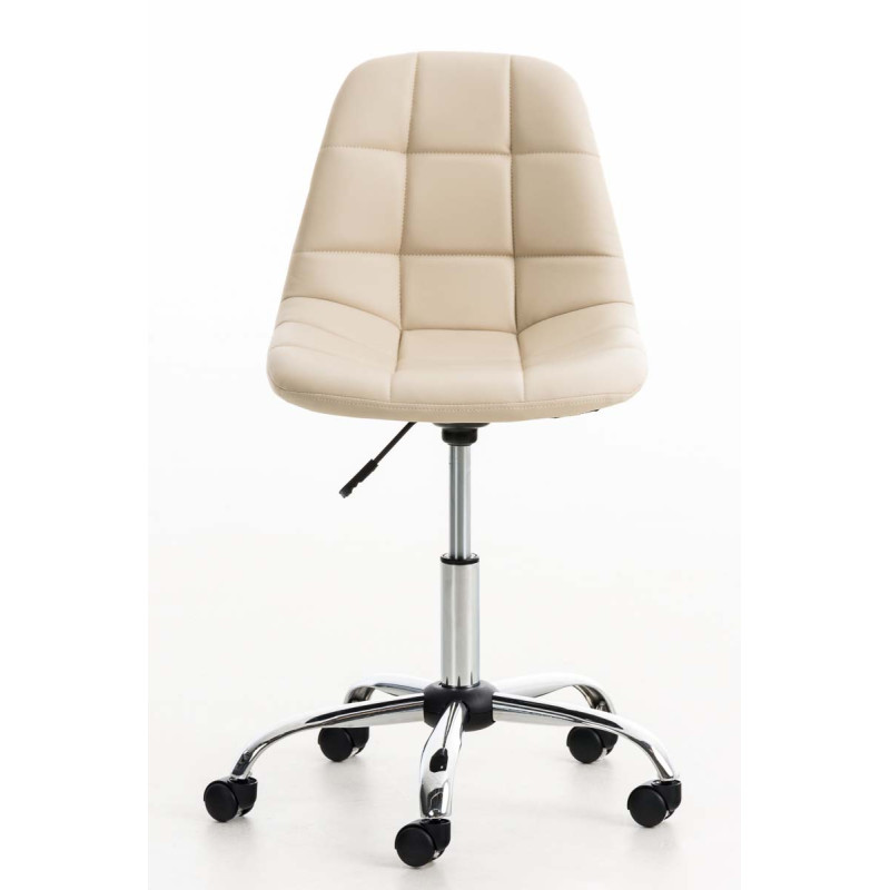 Fauteuil de bureau Emil en cuir artificiel crème