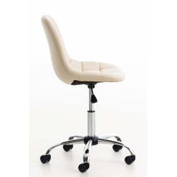 Fauteuil de bureau Emil en cuir artificiel crème
