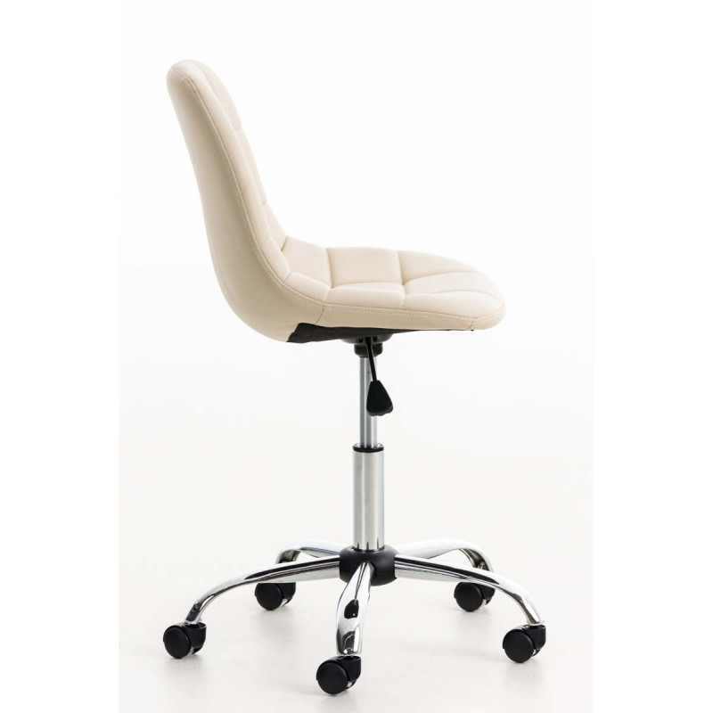 Fauteuil de bureau Emil en cuir artificiel crème