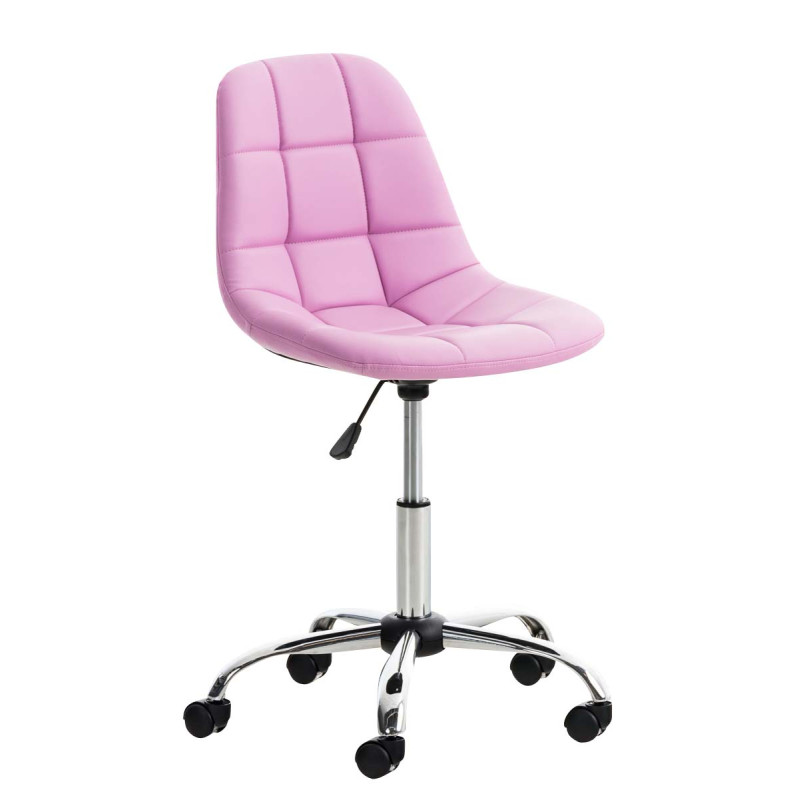 Fauteuil de bureau Emil, simili cuir rose