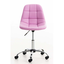 Fauteuil de bureau Emil, simili cuir rose