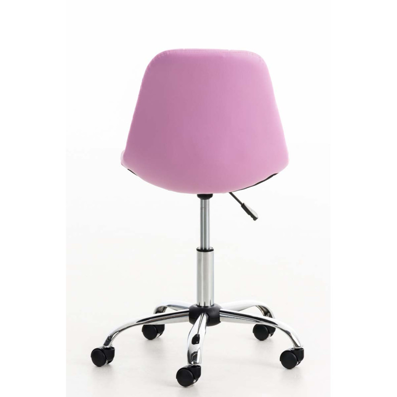 Fauteuil de bureau Emil, simili cuir rose
