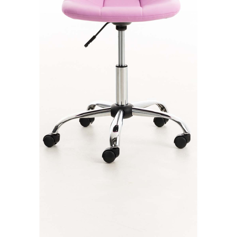 Fauteuil de bureau Emil, simili cuir rose
