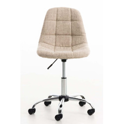 Chaise de bureau Emil, tissu, cr?me