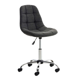 Fauteuil de bureau Emil en tissu gris foncé