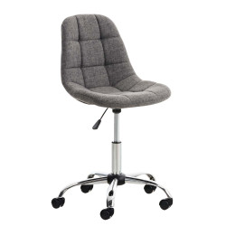 Fauteuil de bureau Emil en tissu gris clair