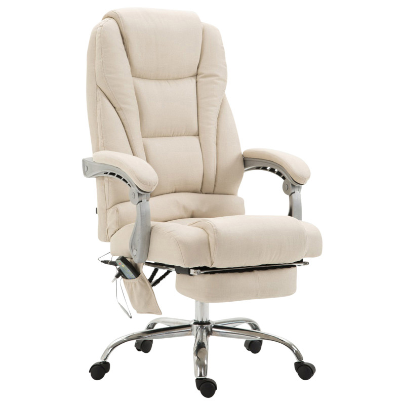 Fauteuil de bureau Pacific en tissu avec fonction massage crème