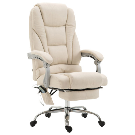 Fauteuil de bureau Pacific en tissu avec fonction massage, couleur cr?me