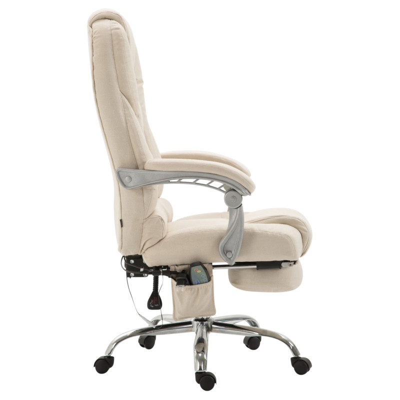 Fauteuil de bureau Pacific en tissu avec fonction massage, couleur cr?me