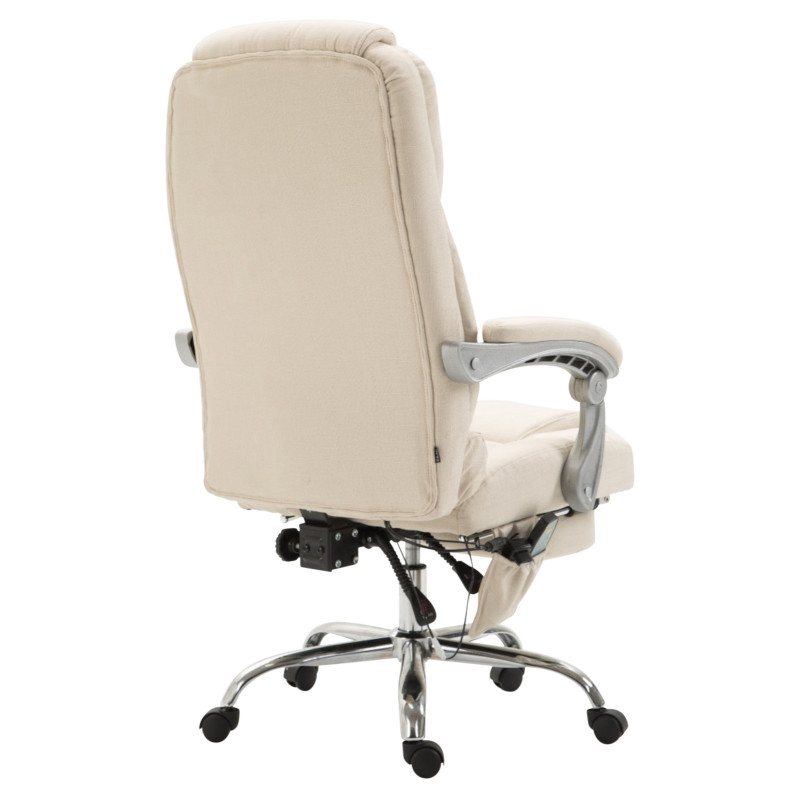 Fauteuil de bureau Pacific en tissu avec fonction massage, couleur cr?me