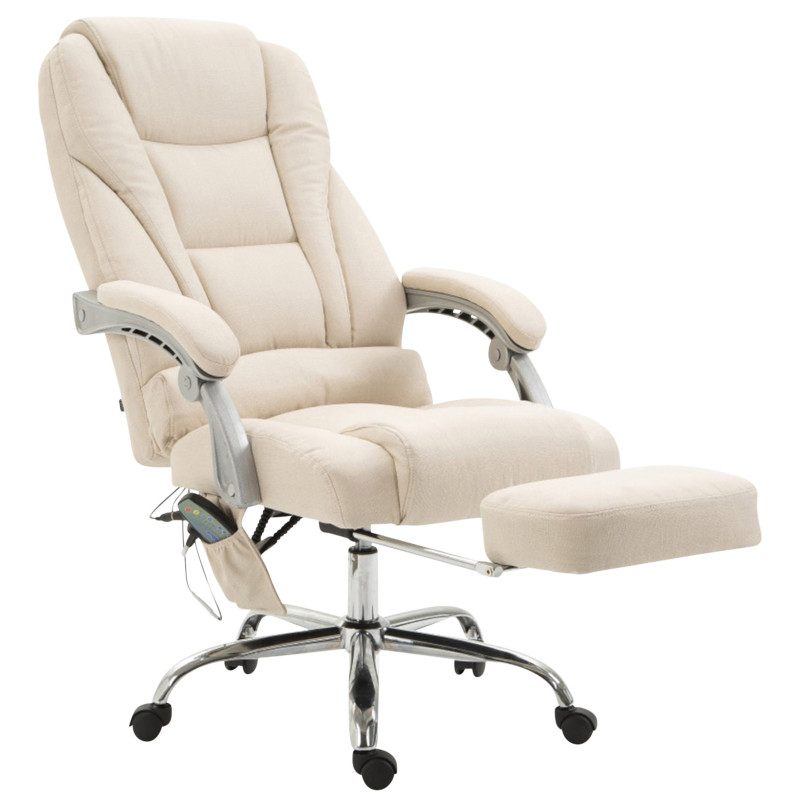 Fauteuil de bureau Pacific en tissu avec fonction massage crème