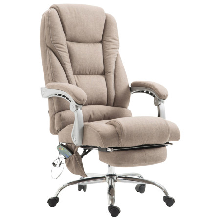 Fauteuil de bureau Pacific en tissu avec fonction massage taupe