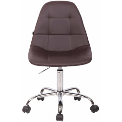 Fauteuil de bureau Reims, simili cuir marron