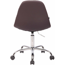 Chaise de bureau Reims, similicuir marron