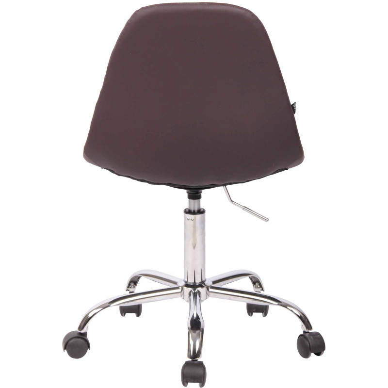 Chaise de bureau Reims, similicuir marron