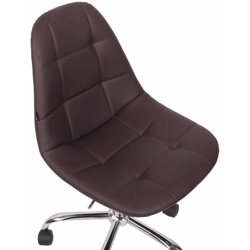 Chaise de bureau Reims, similicuir marron