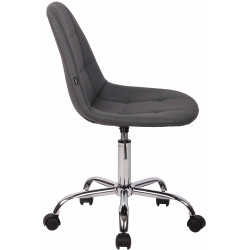 Fauteuil de bureau Reims, simili cuir gris