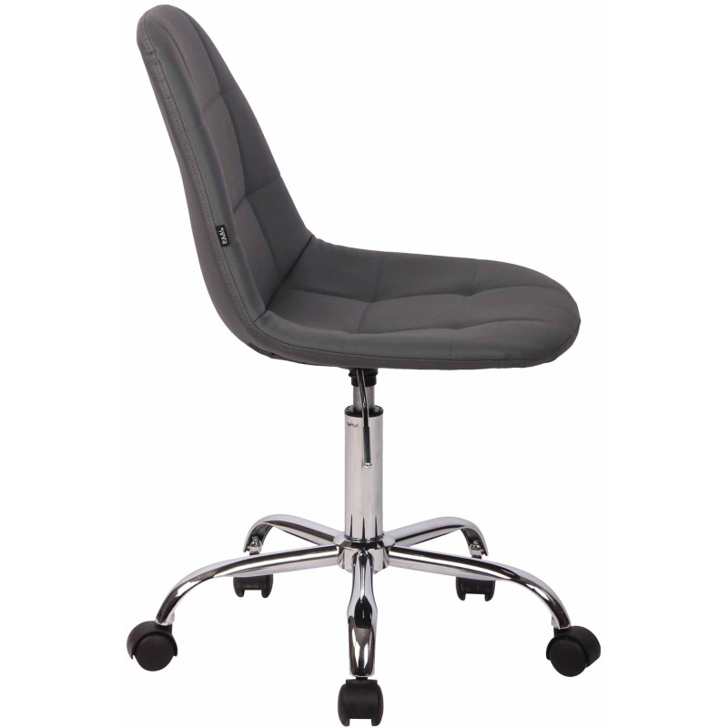 Fauteuil de bureau Reims, simili cuir gris
