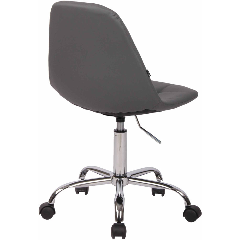 Fauteuil de bureau Reims, simili cuir gris