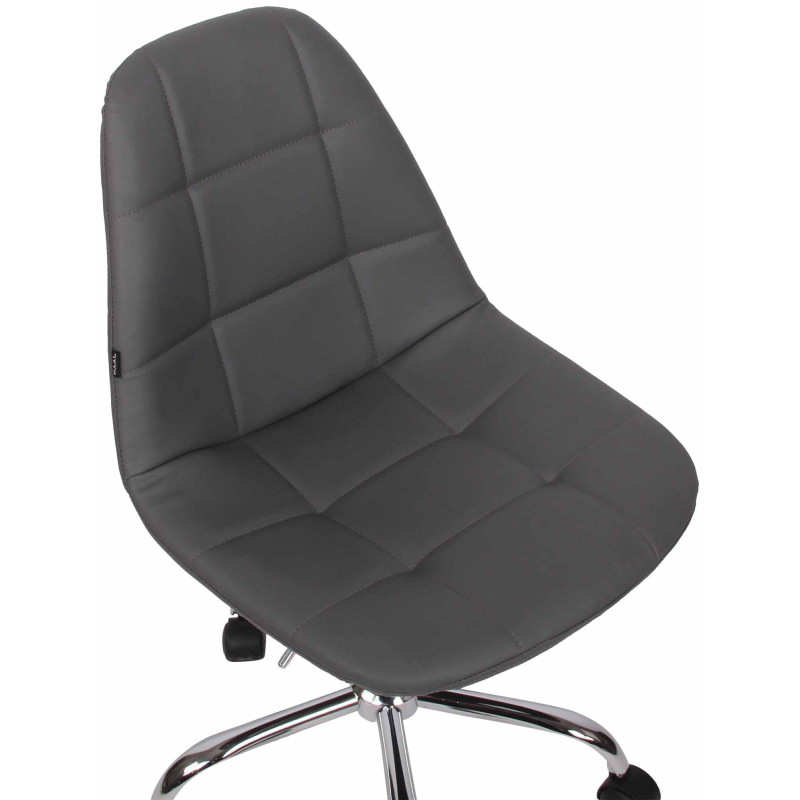 Fauteuil de bureau Reims, simili cuir gris
