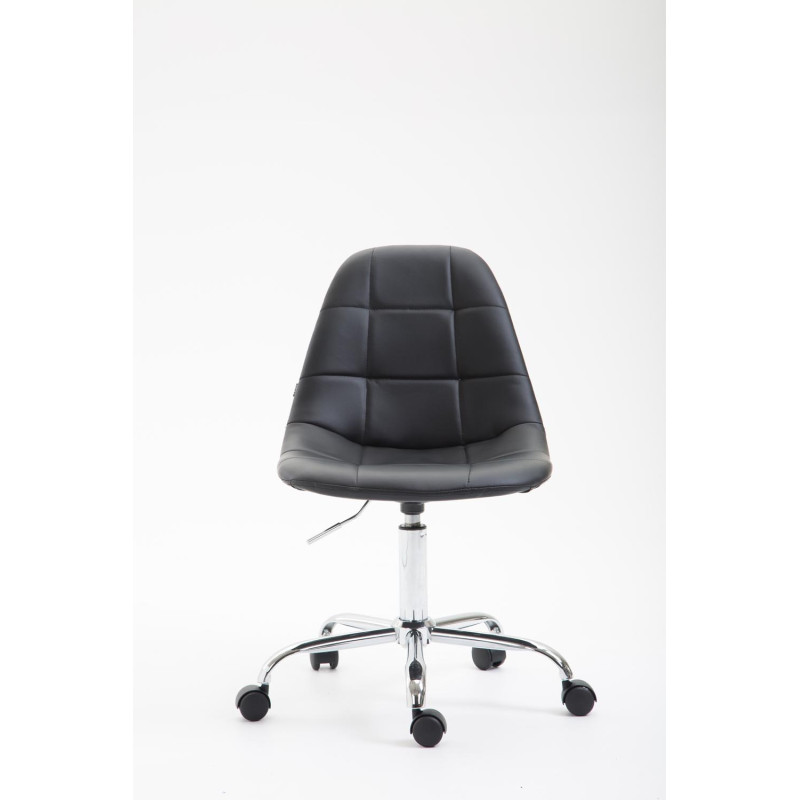 Chaise de bureau Reims, similicuir noir