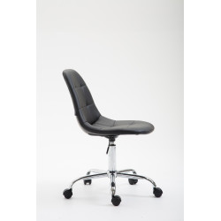Chaise de bureau Reims, similicuir noir
