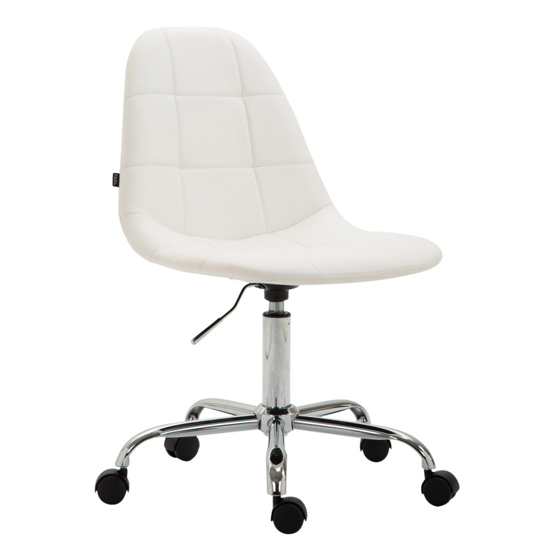 Fauteuil de bureau Reims, simili cuir blanc