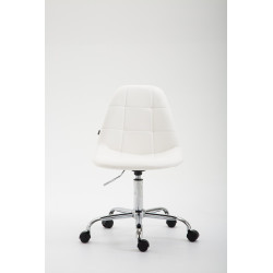 Chaise de bureau Reims, similicuir, blanche