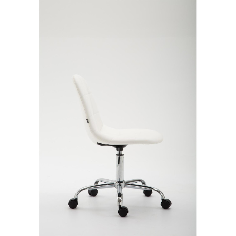 Fauteuil de bureau Reims, simili cuir blanc