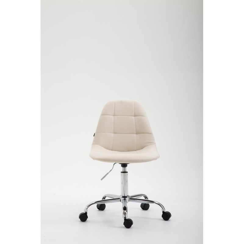 Chaise de bureau Reims, tissu, cr?me