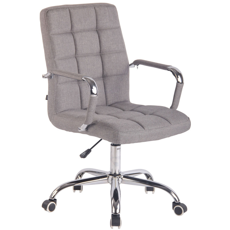 Fauteuil de bureau Deli en tissu gris