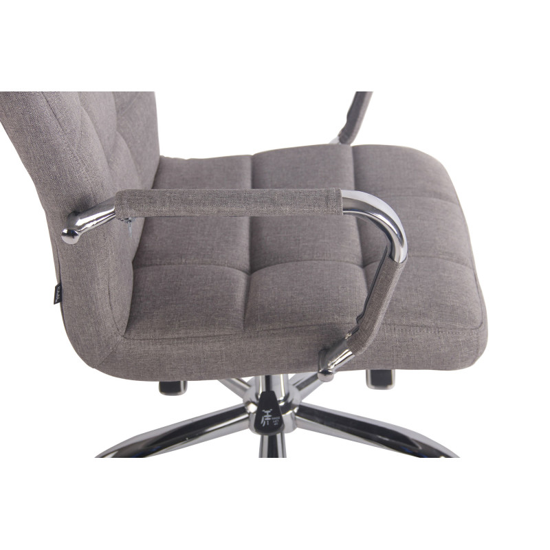 Fauteuil de bureau Deli en tissu gris