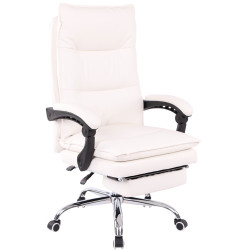 Fauteuil de bureau Power en cuir artificiel blanc