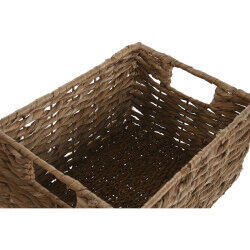 Set de basket Home ESPRIT Naturel Métal Fibre naturelle 36 x 28 x 21 cm (2 Pièces)
